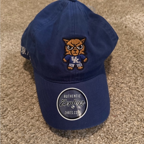 Zephyr UK Blue Cap with Embroidered Mascot NWT - Picture 1 of 5